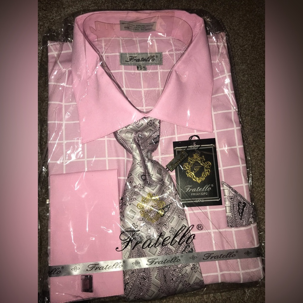 Fratello Men’s French Cuff Dress Shirt Brand New With Tag